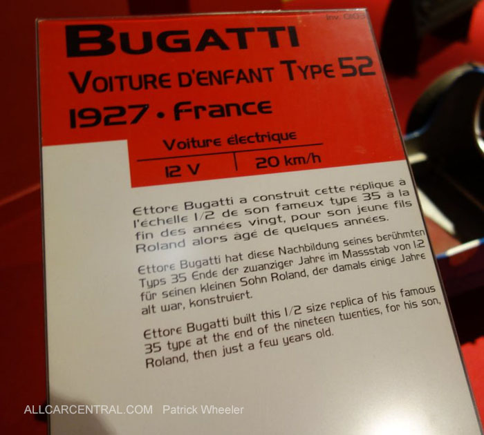  Bugatti Voiture D'enfant  Type 52 1927  Musee National de l'automobile 2015